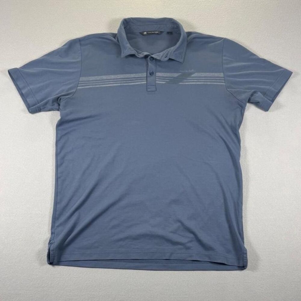 Travismathew Men's Blue and Navy Polo-shirts